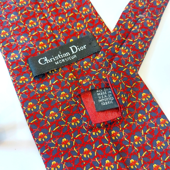 Men's Silk Neck Tie by Christian Dior - Picture 2 of 3